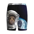 thumbnail image 5 of Gaeub Cat Astronaut Printed Men's Short Pajama Pants, Lightweight Lounge & Sleep Bottoms Keep You Cool - Large, 5 of 9