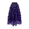 thumbnail image 6 of WTXUE Skirts for Women, Retro A-Line Skirt Half Length Skirt Women's3 D Polka Dotted Yarn Skirt High Waist, Purple L, 6 of 6