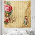 thumbnail image 1 of Vintage Tapestry, Country House Themed Romantic Image with Retro Romantic Roses, Fabric Wall Hanging Decor for Bedroom Living Room Dorm, 5 Sizes, Sand Brown Pale Pink, by Ambesonne, 1 of 1