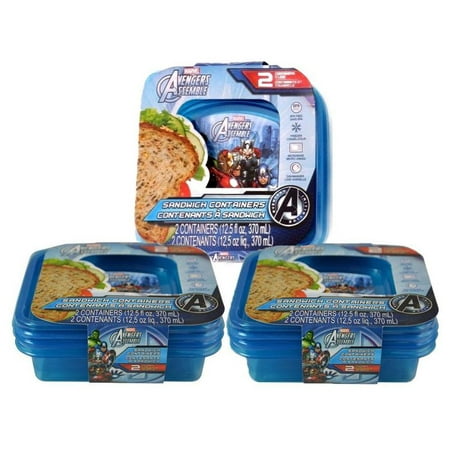 Store Novelty - Avengers Marvel Comics Avengers Assemble Sandwich Containers (6pc Set) Novelty Character Food Storage