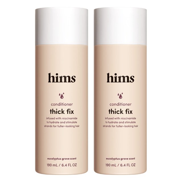 Acondicionador hims Thick Fix - Acondicionador para la pérdida de cabello con niacinamida - Apoya el tratamiento del crecimiento del cabello - Fresh Eucalyptus Grove 2 paquetes 6.4oz