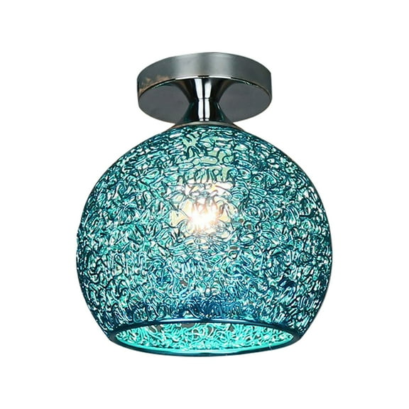 WMGHA Semi Flush Mount Ceiling Light with Rainbow Glass Shade - Hallway Lighting Fixtures Modern Close to Ceiling Light Fixtures for Kitchen Living Room Bathroom Entryway -Without Bulb