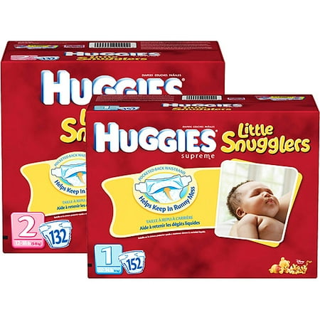 HUGGIES - Supreme Little Snugglers Diapers (sizes 1, 2)