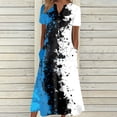 thumbnail image 2 of Ruyang Women's Summer Boho Floral Maxi Dress Casual Loose Summer Short Sleeve Beach Vacation Dresses With Pockets Dress Woman, 2 of 5