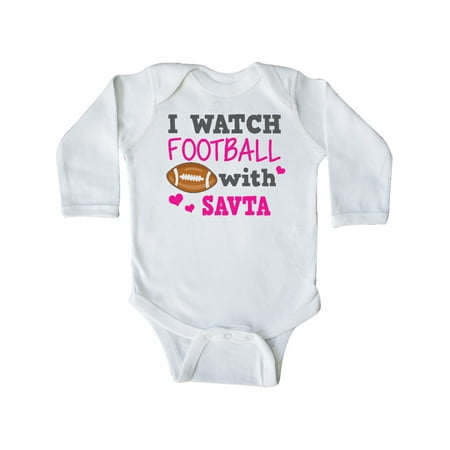 

Inktastic I Watch Football with My Savta Gift Baby Girl Long Sleeve Bodysuit