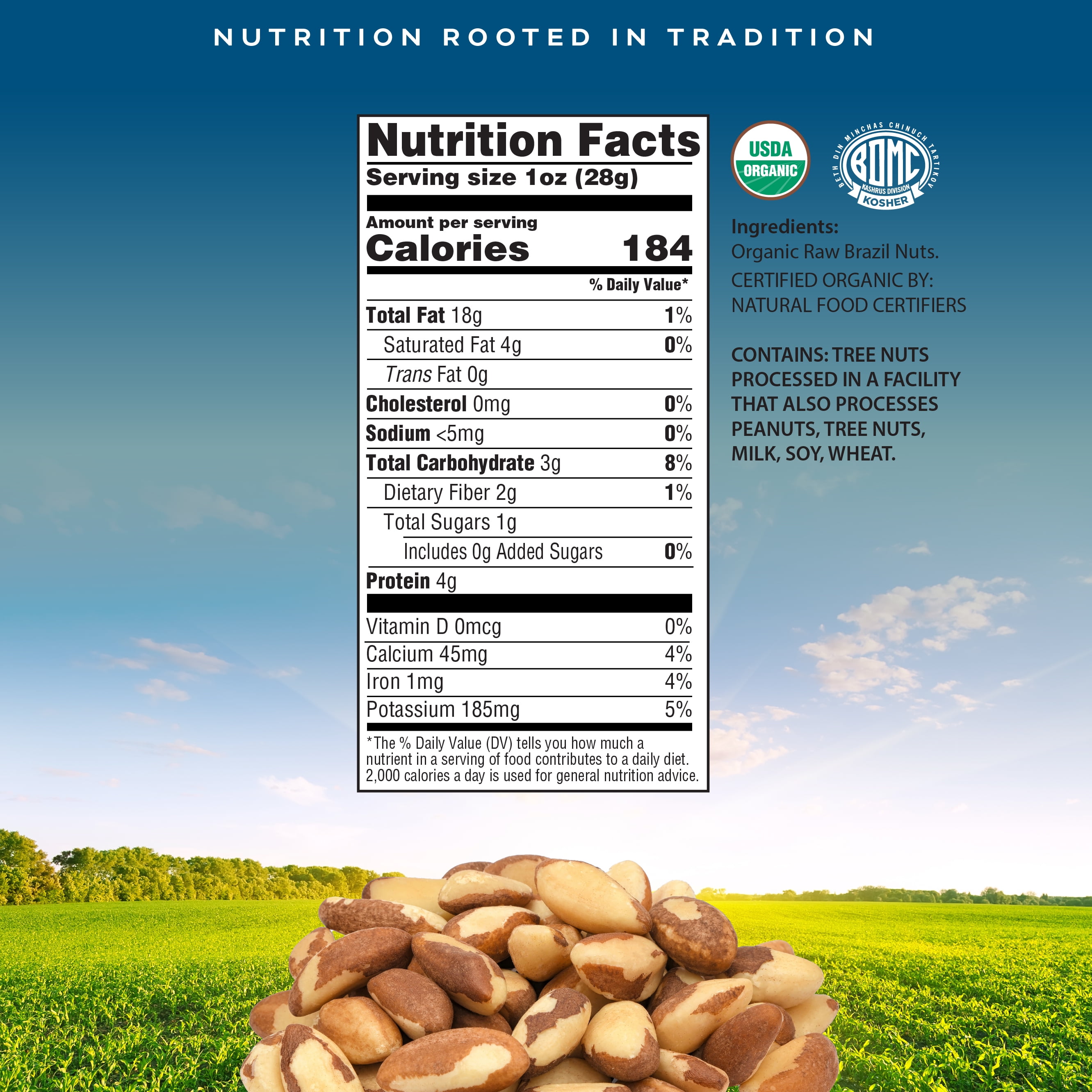 Crop By Pop - Organic Brazil Nuts Raw USDA Organic Non GMO (32 Oz - 2 LB) All Natural, Keto, Vegan, Kosher