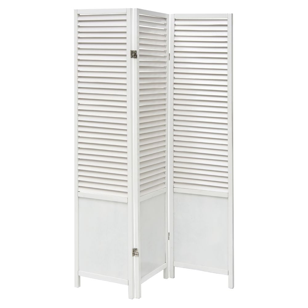Wooden Floor Screen Room Divider White Wood 3 Panel Slatted 52 L Wooden Floor Screen Room Divider White