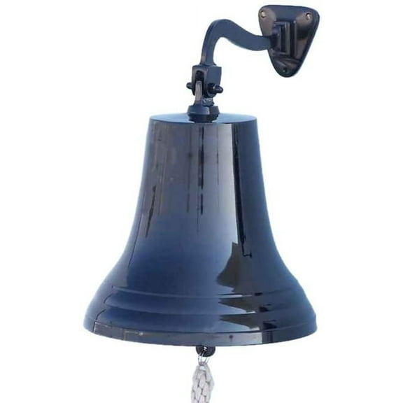Hampton Nautical 3xglass-101 Oil Rubbed Bronze Hanging Ship's 18" Bell-Nautical Decoration, 18 inch, Black