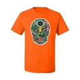 thumbnail image 2 of Day Of The Dead Calavera Skull Colorful Trippy | Mens Pop Culture Graphic T-Shirt, Orange, 3XL, 2 of 4