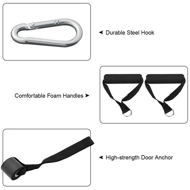 Bands 5pcs Exercise Set Workout Handles Door Anchor Carabiner Hooks for Exercise Resistance Bands Cable Machines