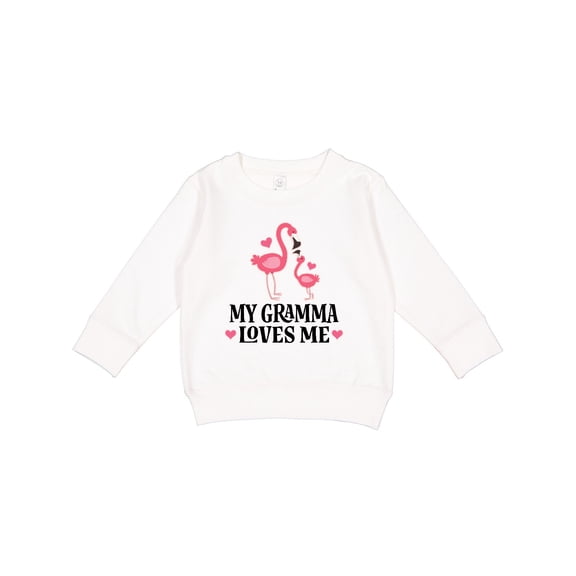 Inktastic Gramma Loves Me Girl Flamingo Toddler Sweatshirt