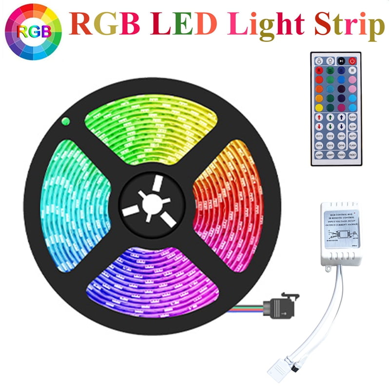 5M RGB Light Strip Waterproof 300LEDs Flexible LED Light Strip with 44 Key for New Year Christmas - Walmart.com