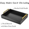 thumbnail image 6 of ZXNYH Black Decorative Trays for Coffee Table MDF Large Ottoman Tray for Living Room Bathroom Coffee Bar Decor Modern Tray with Gold Handles (Black, 3), 6 of 7
