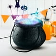 thumbnail image 5 of BGZLEU Witches Bubbling 4.3" Black Cauldron with Spooky COLOR CHANGING Fogger - Great for Halloween Decor, Parties, Candy Bucket - Kettle Includes Handle - 4.3 Inch Diameter, 5 of 6
