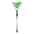 thumbnail image 3 of 3 ct Princess Cut Simulated Green Diamond Solitaire 18K White Gold Womens Engagement Ring, 3 of 5