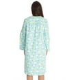 thumbnail image 3 of Dreamcrest Women’s Snap-Front House Coat Flannel Duster Robe with Pockets (Celestial - Aqua, Large), 3 of 3