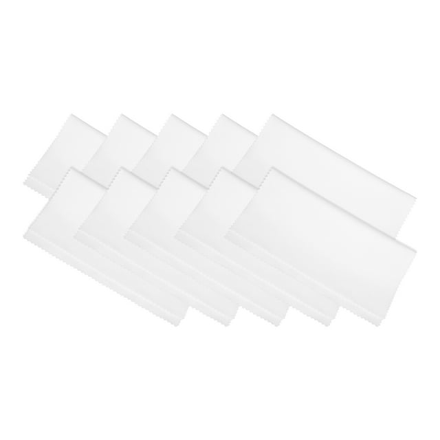 Unique Bargains Microfiber Cleaning Cloth 7' x 6' Soft for Camera Lens, White 10 Pack