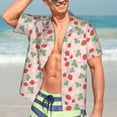 thumbnail image 5 of Lsque Strawberry And Flowers pattern Hawaiian Shirt for Men, Unisex Summer Beach Casual Short Sleeve Button Down Shirts-Large, 5 of 9