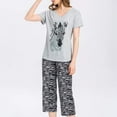 thumbnail image 3 of Ensembles de Pyjama pour Femmes, Hauts de Nuit avec Pantalons Capri, 3 of 4