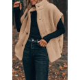 thumbnail image 2 of Women's Sleeveless Fleece Vest, Stand Collar Button Down Loose Fit Sherpa Outerwear Gilet, 2 of 5