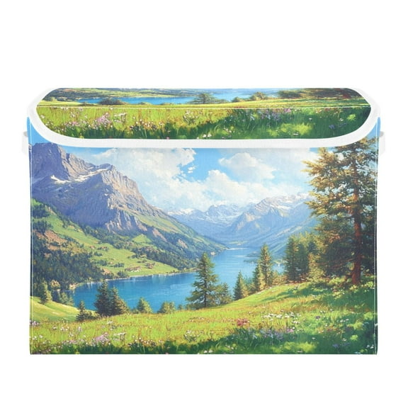 Storage Box With Lid 16.5x12.6x11.8In Foldable Stacked Household Storage Box Spring River