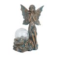 thumbnail image 6 of Solar Fairy Garden Statue, Outdoor Waterproof Resin Fairy Sculpture with LED Crackle Glass Ball for Patio Yard Lawn Garden Decor, 6 of 7