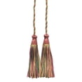 thumbnail image 2 of Decorative Chainette Double Tassel Curtain and Drapery Tieback / Holdback, 4" Tassel (10cm), 29" Spread (73.5cm) # CDCT, Rose Garden Pink #501 (Dark Pink, Forest Green, Orange Gold) Set of 2, 2 of 4