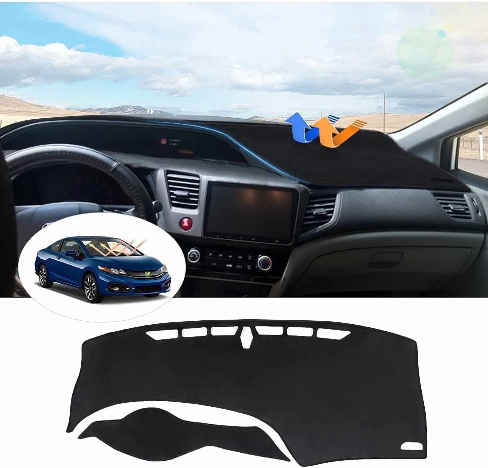 Canvcle Custom Fit for Dashboard Cover Honda Civic 2012-2015 Dash Board Cover Mat Non-Slip Pad Carpet Sunshield Protector