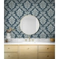 thumbnail image 4 of NextWall Denim Blue Seaside Damask Peel and Stick Wallpaper, 4 of 8