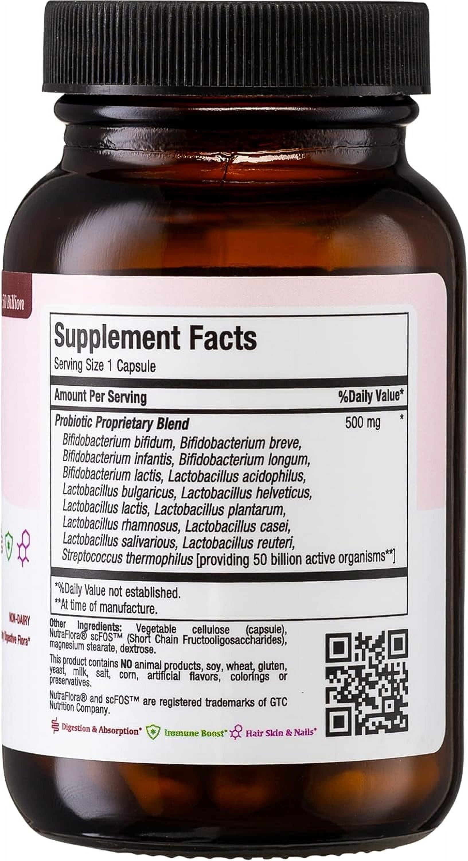 Maxi Health Probiotic Plus - 50 Billion CFU, 15 Strains, Delayed Release Capsules - 30 Count