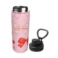 thumbnail image 2 of 18oz Sports Insulated Kettle Double Wall Vacuum Insulated Water Bottle With Leak Proof Flip Lid For Gym Outdoor Commuting Camping Sweet Love Bow Heart Pink, 2 of 9