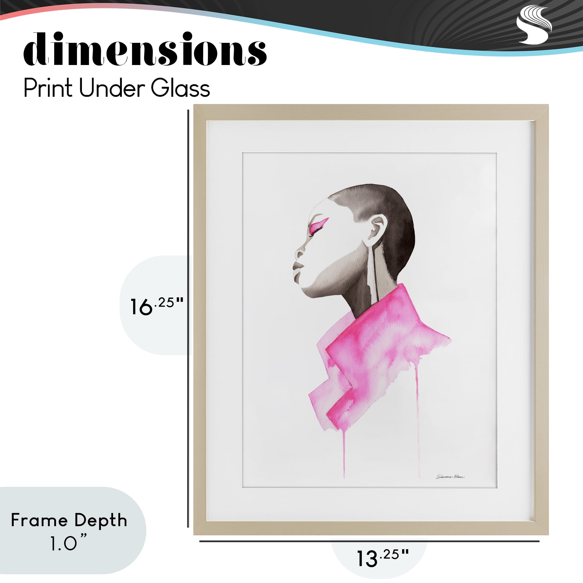 Stupell Industries Pink Jacket Elegance Portrait Birch Framed Print Under Glass, design by Simone Elum
