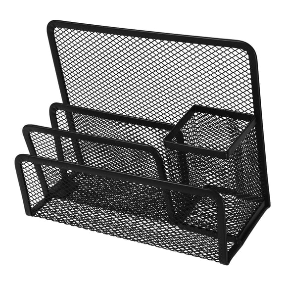 Masteelf MLINS Multi Functional Iron Mesh Desk Organizer 1 Set Desktop File Rack Storage Holder