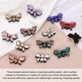thumbnail image 4 of 6 Pack Handmade Butterfly Beaded Patches, 1.57" x 1.08" Crystal Rhinestone Appliques Butterfly Patches Appliques Sew on Beaded Patch for Clothing DIY Sewing , Crystal Violet, 4 of 7
