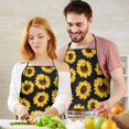 thumbnail image 5 of Black Yellow Sunflower Pattern Apron-Garden Aprons for Women with Pockets-Cotton Linen Waterproof Kitchen Cooking Gardening Aprons Adjustable for Kitchen,Cooking,BBQ and Salon 33x27 Inch, 5 of 7