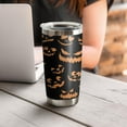 thumbnail image 4 of Hallween Ghost Pumpkin Face Tumbler with Straw, Ghost Pumpkin Face Stainless Steel Double Walled Vacuum Insulated Cup, Spooky Holiday Gifts for Women Men, 4 of 7