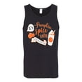 thumbnail image 2 of Wild Bobby It's Pumpkin Spice Latte Season Orange Black and White Halloween Men Tank Top, Black, Small, 2 of 6