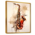 thumbnail image 2 of Designart "Swing Of Vibrant Saxophone" Music Floater Framed Wall Decor, 2 of 5