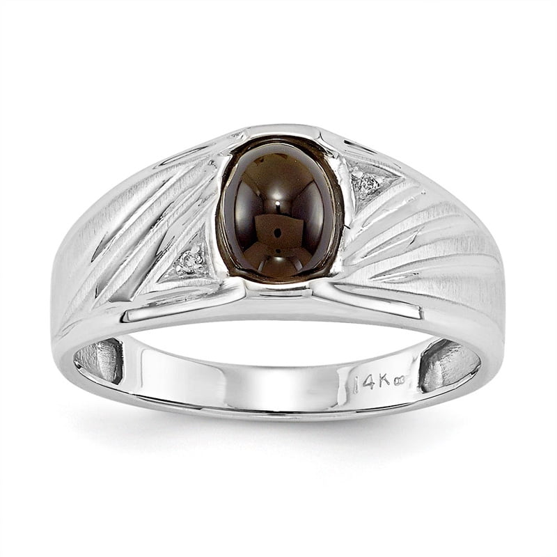 Kevin Jewelers 14k White Gold GH SI2 Onyx and Diamond men's ring