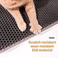 thumbnail image 6 of Cat Litter Mat Honeycomb Double Layer Waterproof Mat Easy to Clean Washable with 2 Random Feather Sisal Balls Cat Toys, Khaki-XLarge, 6 of 8