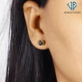 thumbnail image 4 of 1/2 - 2 CTW Black Diamond Stud Earrings - 14k Gold Plated | Hypoallergenic Studs for Women - Round Cut Set with Push Backs, 4 of 5