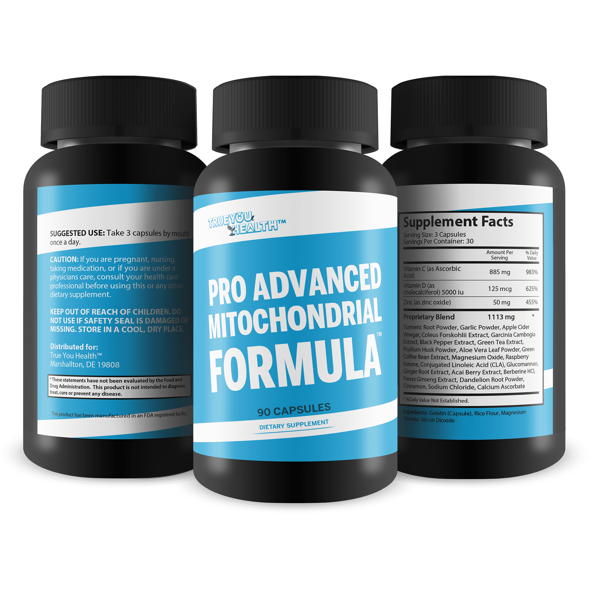 Pro Advanced Mitochondrial Formula - Cellular & Mitochondria Support Dietary Supplement - Promote Energy, Anti-Aging, & Overall Health - Help Defend & Repair Cells - ATP Energy Support - 90 Capsules