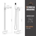thumbnail image 5 of CASAINC Single Handle Floor Mounted Bath Tub Faucet, Freestanding in Matte Black, 5 of 8