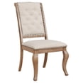 thumbnail image 2 of Miekor Furniture Cream and Barley Brown Tufted Back Dining Chair (Set of 2) B5A7815, 2 of 9