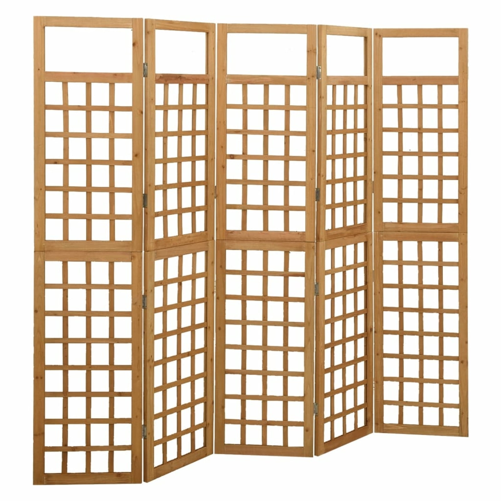 Dcenta 5Panel Room Divider Fir Wood Room Trellis Wooden Screen for