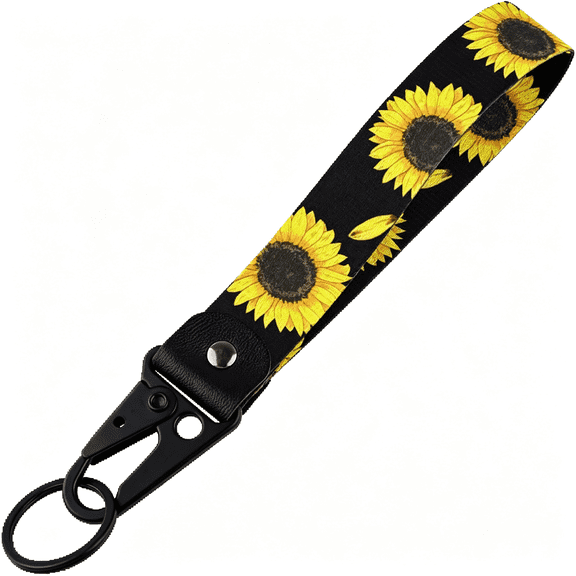 DESIGNICE Wrist Lanyard for Keys Cute Keychain Short Lanyard Strap for Women Men Car Keys Wallet Phone Camera,Sunflower Cute Keychain Key Lanyard