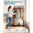 thumbnail image 3 of Sakugi Clothes Rack, Double-Rod Garment Rack with Hooks & Mesh Shlef, Versatile Clothing Racks for Hanging Clothes, Hats, Bags, Portable Hanger for Bedroom, Laundry, 32.7"×16"×59.1", Black, 3 of 10