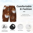 thumbnail image 5 of Balery Sloths Need More Coffee Mens Swim Trunks Swim Shorts for Men Quick Dry Inseam Beach Shorts with Compression Liner Pocket-X-Large, 5 of 9