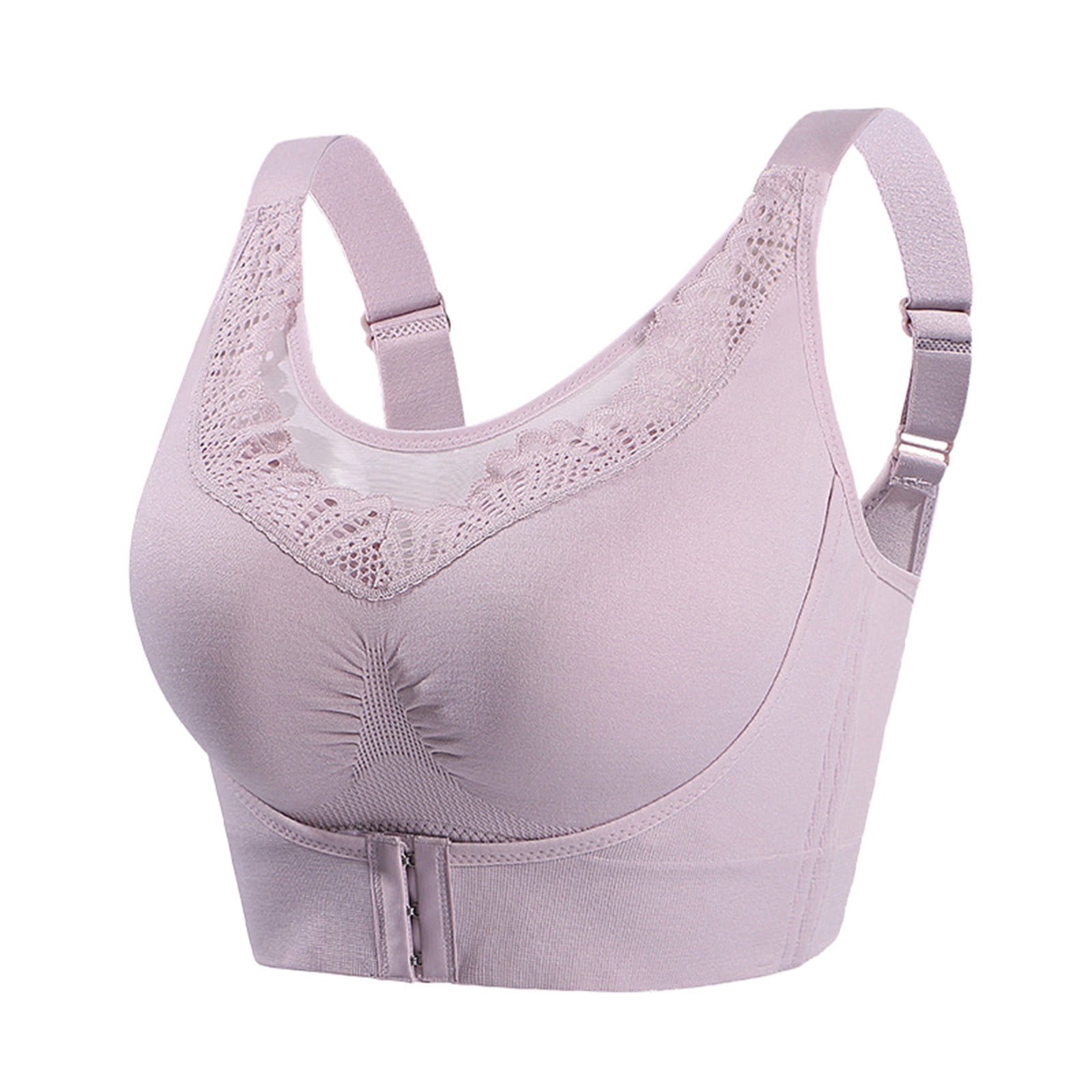 Women Large Size Front Closure Support Sports Bras No Underwire ...