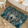 thumbnail image 3 of 1pc Wolf with Dreamcatchers Absorbent Non-Slip Bathroom Thickened Flannel Rug Decor,Soft,Quick Drying,Suitable For Indoor/outdoor Use,Bathrooms,Bedrooms,Kitchens,Terrace,Laundry Rooms,16"x24", 3 of 9